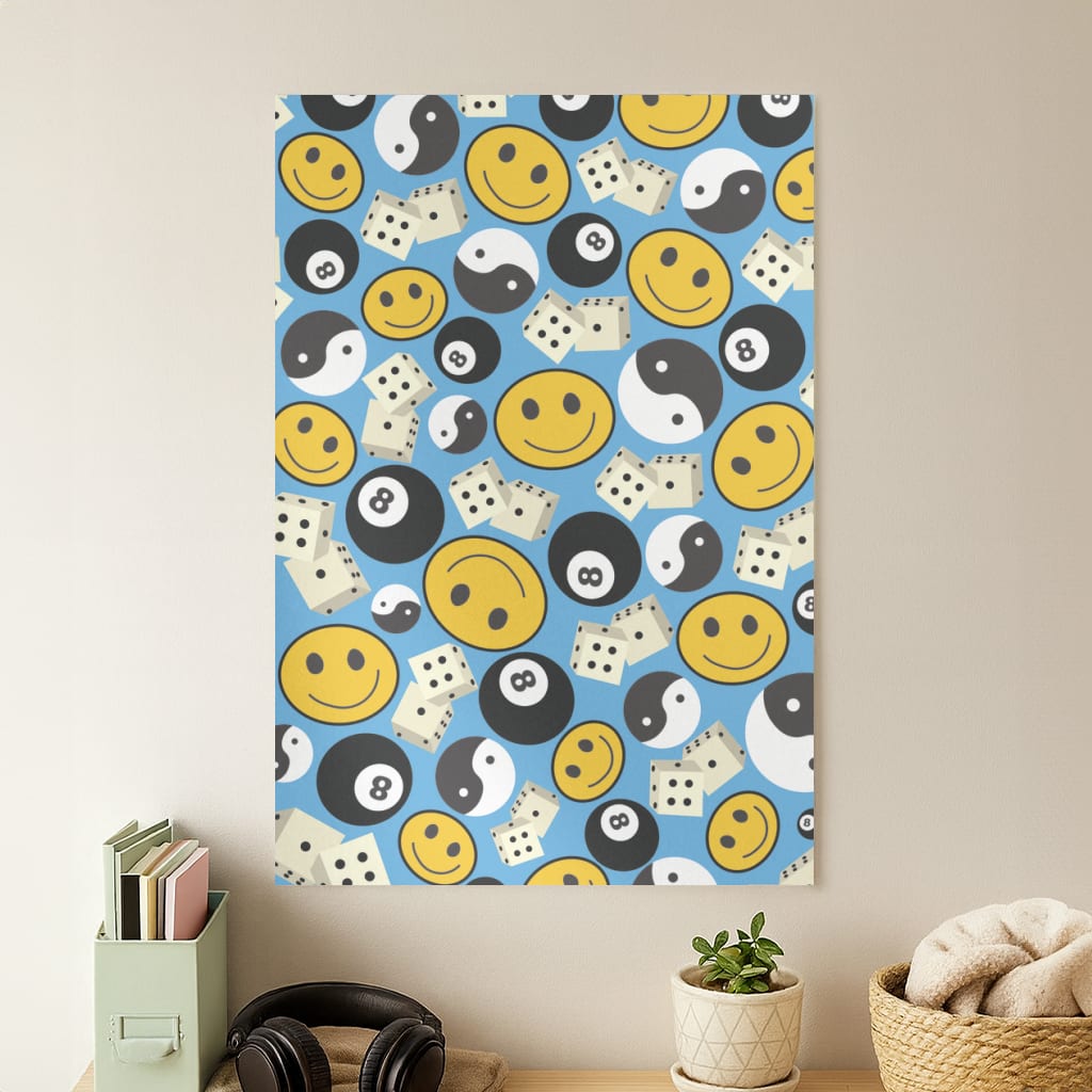 8 Ball Pattern - Skate Aesthetic  Poster