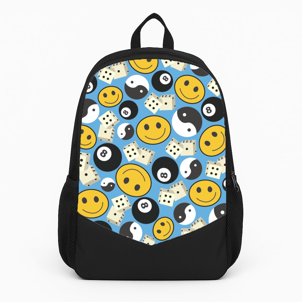 8 Ball Pattern - Skate Aesthetic  Large Backpack