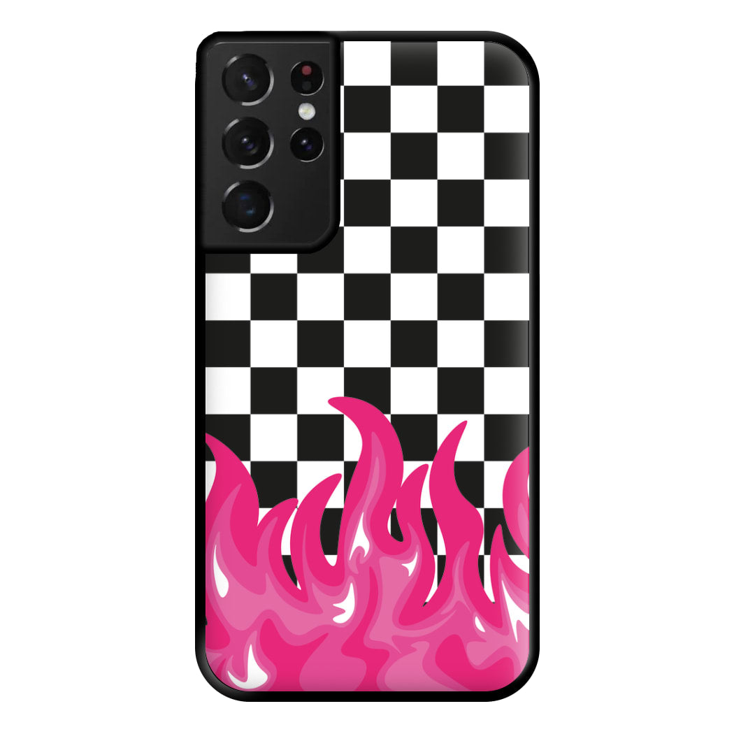 Pink Flame - Skate Aesthetic  Phone Case for Galaxy S21 Ultra