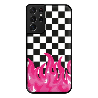 Pink Flame - Skate Aesthetic  Phone Case for Galaxy S21 Ultra