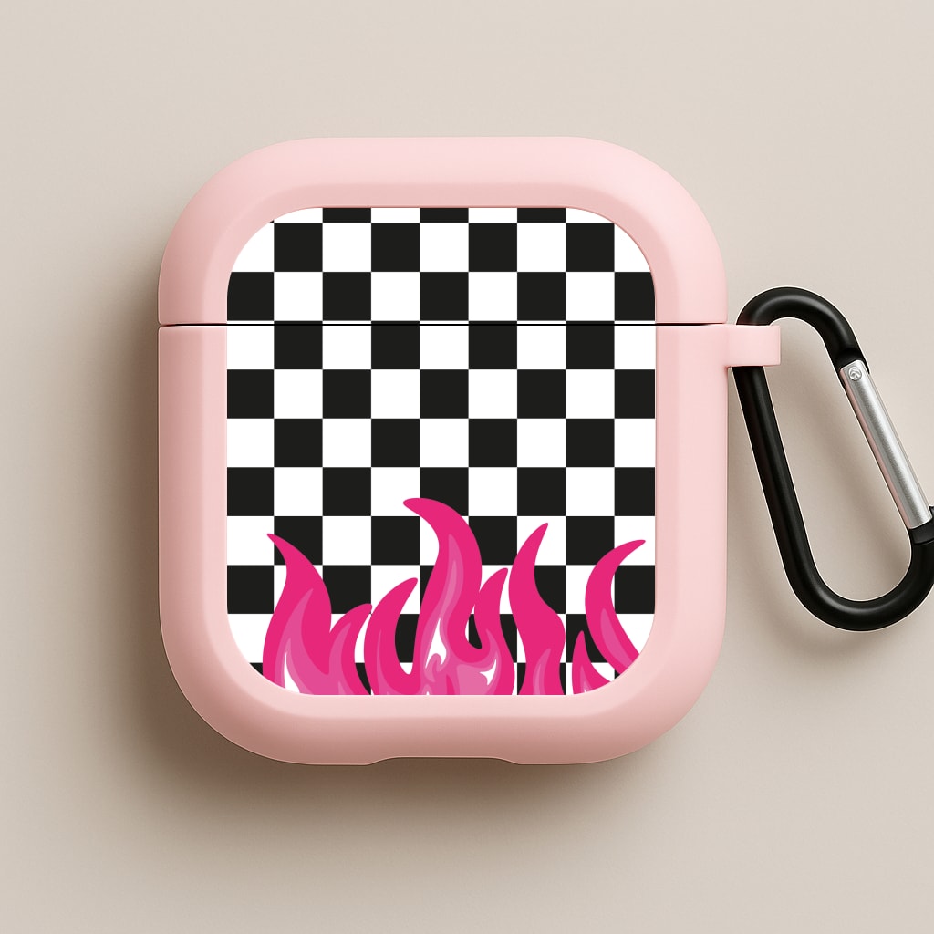 Pink Flame - Skate Aesthetic  Pink AirPods Case
