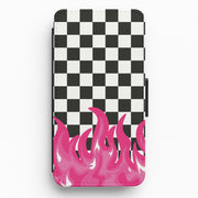 Pink Flame - Skate Aesthetic Flip / Wallet Phone Case 1