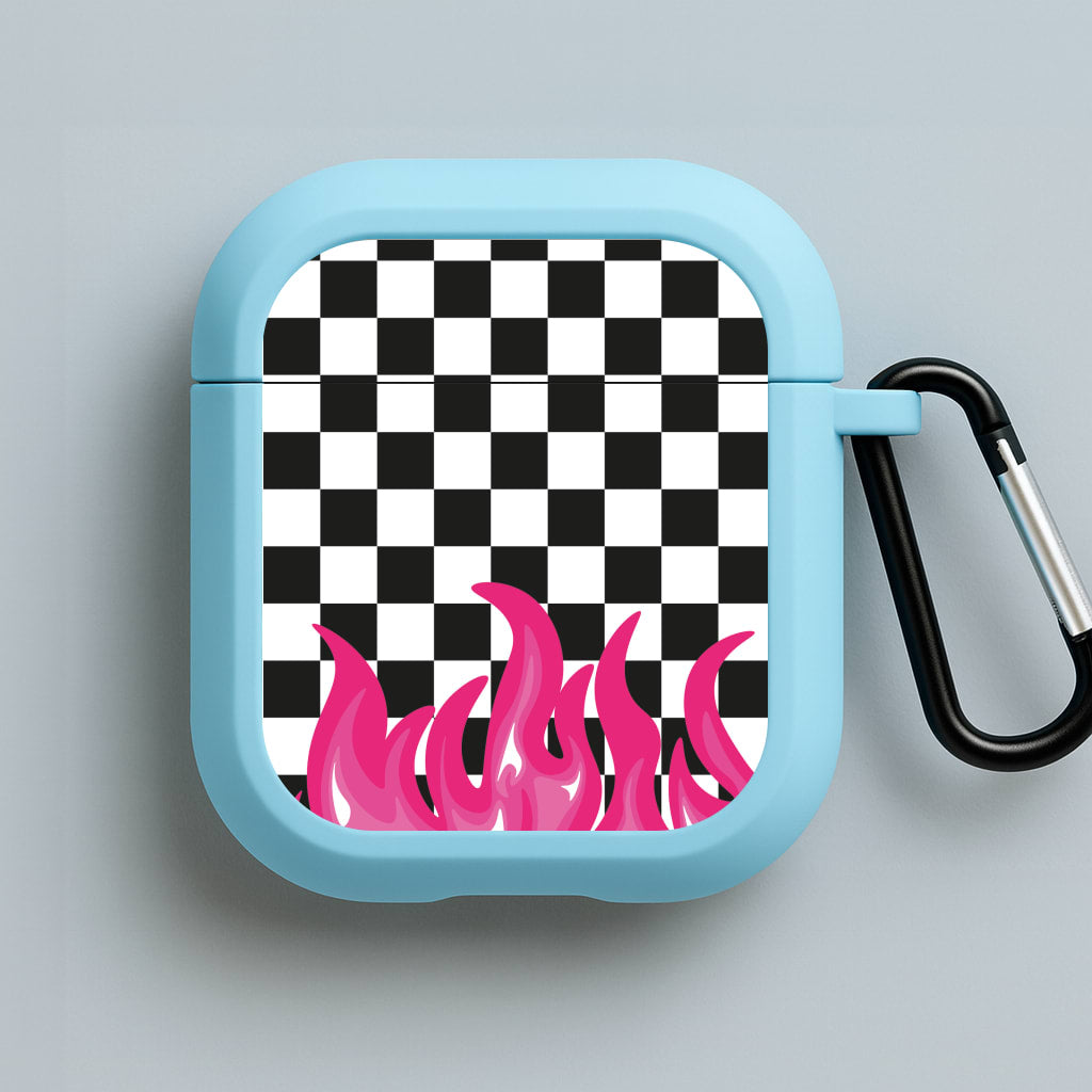 Pink Flame - Skate Aesthetic  Blue AirPods Case