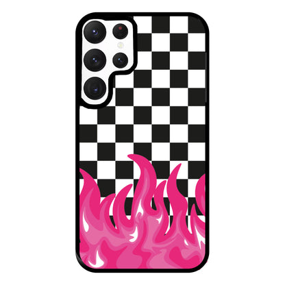 Pink Flame - Skate Aesthetic  Phone Case for Galaxy S22 Ultra