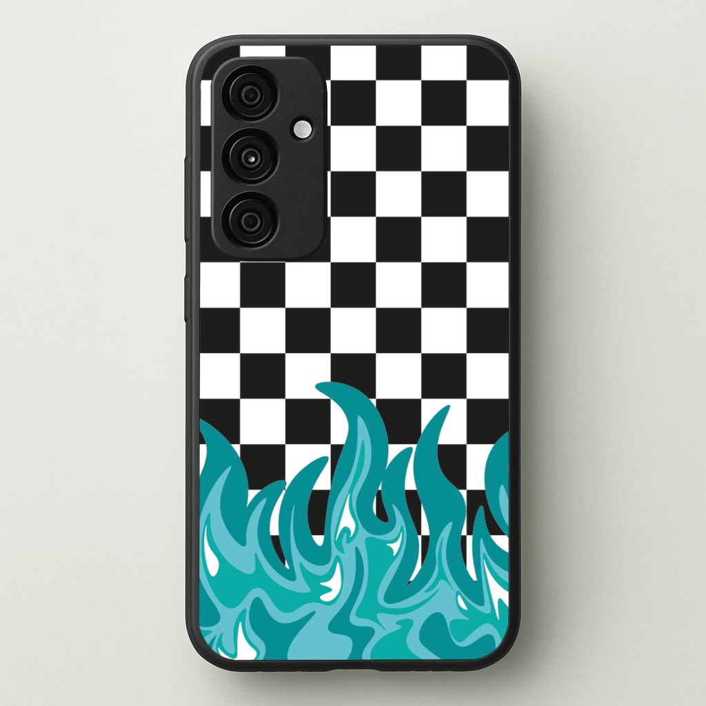 Blue Flame - Skate Aesthetic   - Skate Aesthetic Phone Case for Galaxy A35