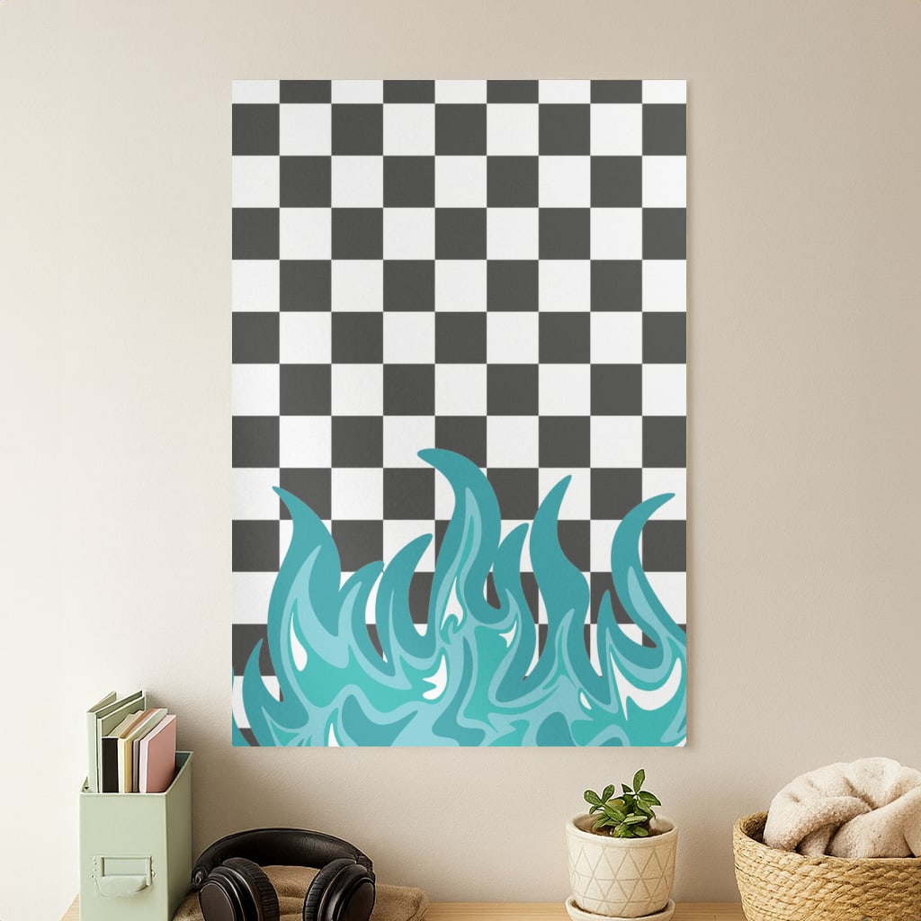 Blue Flame - Skate Aesthetic  Poster