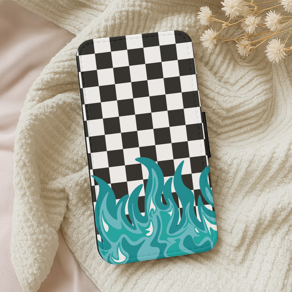 Blue Flame - Skate Aesthetic  Wallet Phone Case