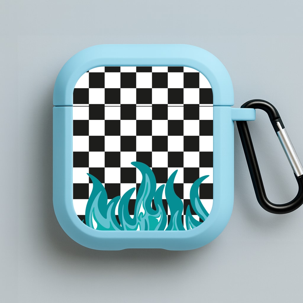 Blue Flame - Skate Aesthetic  Blue AirPods Case