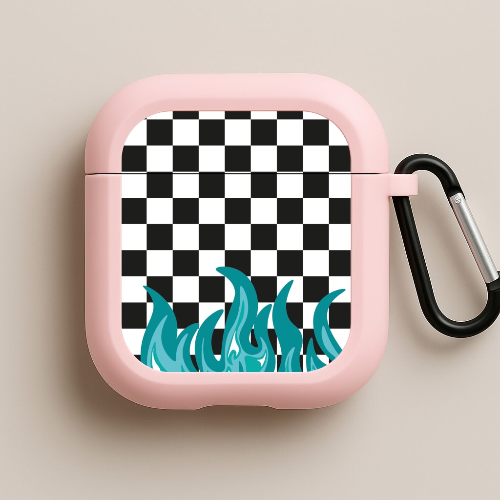 Blue Flame - Skate Aesthetic  Pink AirPods Case