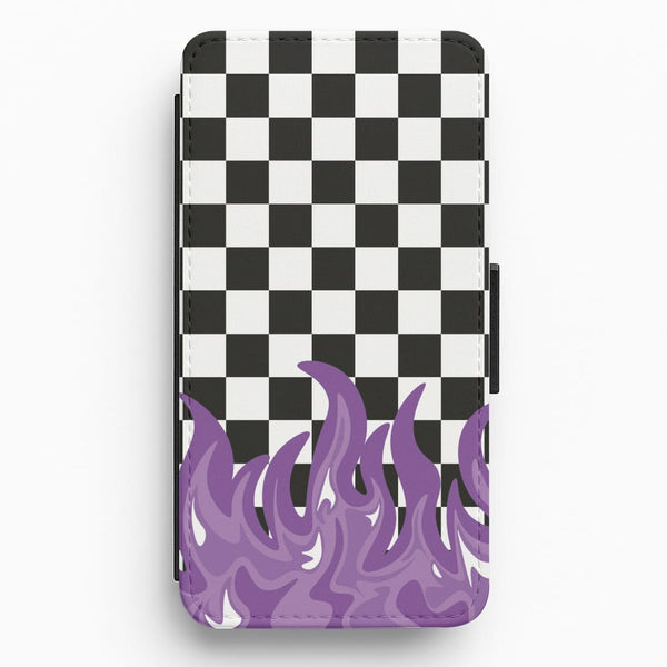 Purple Flame - Skate Aesthetic  Flip / Wallet Phone Case
