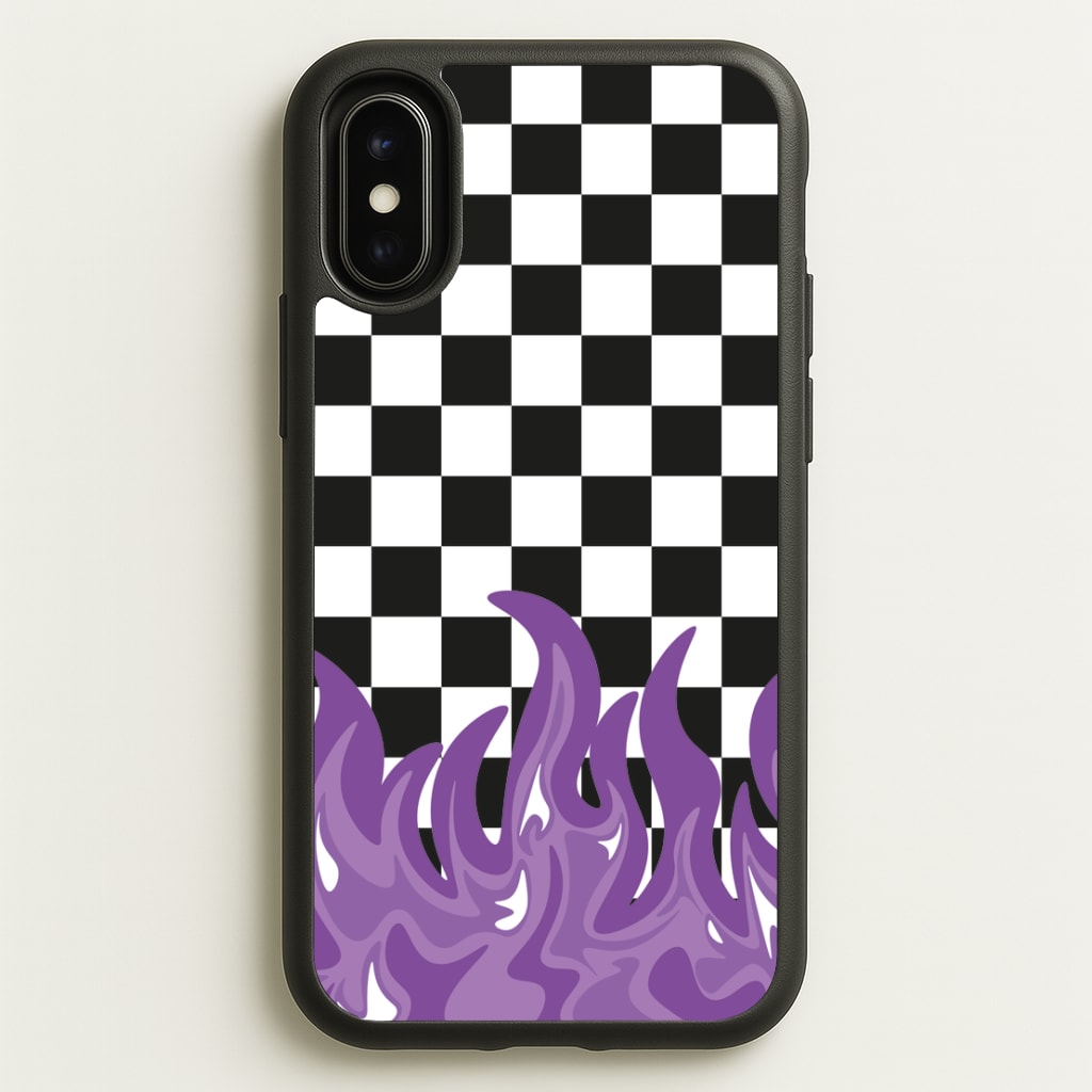 Purple Flame - Skate Aesthetic   - Skate Aesthetic Phone Case for iPhone X / XS