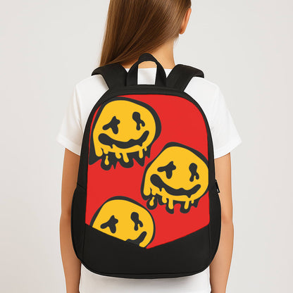Dripping Smiley - Skate Aesthetic  Large School Bag