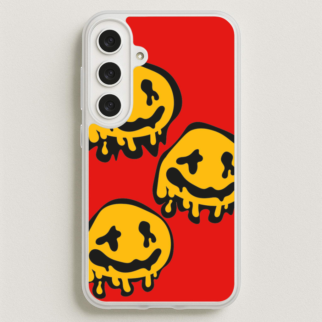 Dripping Smiley - Skate Aesthetic Phone Case for Galaxy S25FE