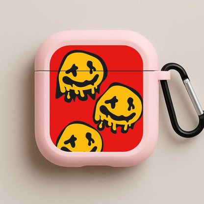 Dripping Smiley - Skate Aesthetic  Pink AirPods Case