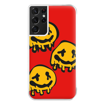 Dripping Smiley - Skate Aesthetic  Phone Case for Galaxy S21 Ultra