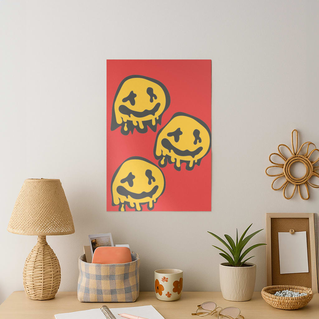 Dripping Smiley - Skate Aesthetic  Art Print