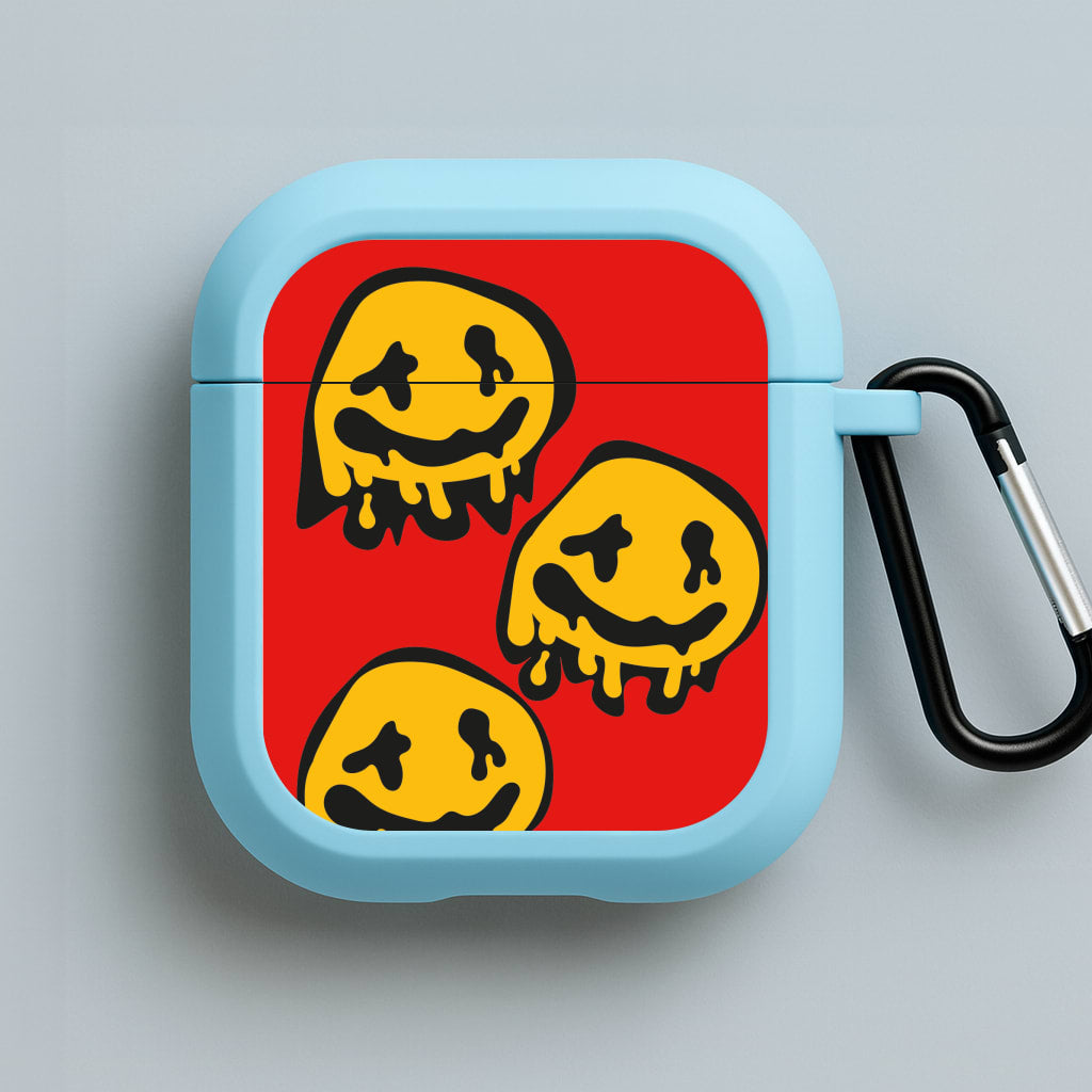 Dripping Smiley - Skate Aesthetic  Blue AirPods Case