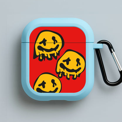 Dripping Smiley - Skate Aesthetic  Blue AirPods Case