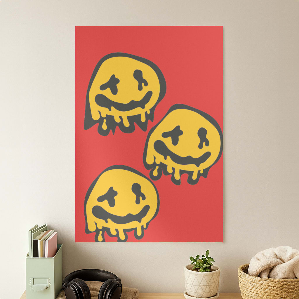 Dripping Smiley - Skate Aesthetic  Poster