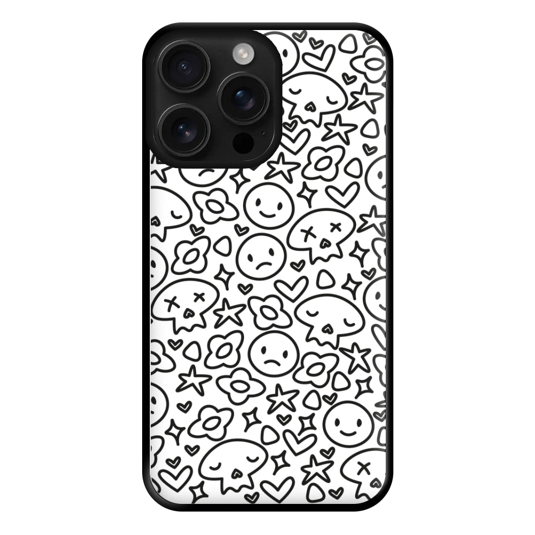 White Skulls - Skate Aesthetic  Phone Case for iPhone 16 Pro Max