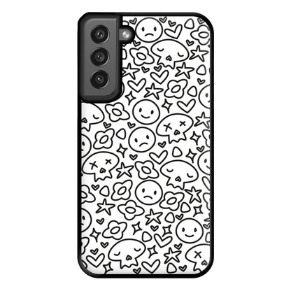 White Skulls - Skate Aesthetic  Phone Case for Galaxy S21FE