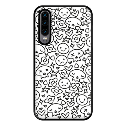 White Skulls - Skate Aesthetic  Phone Case for Huawei P30