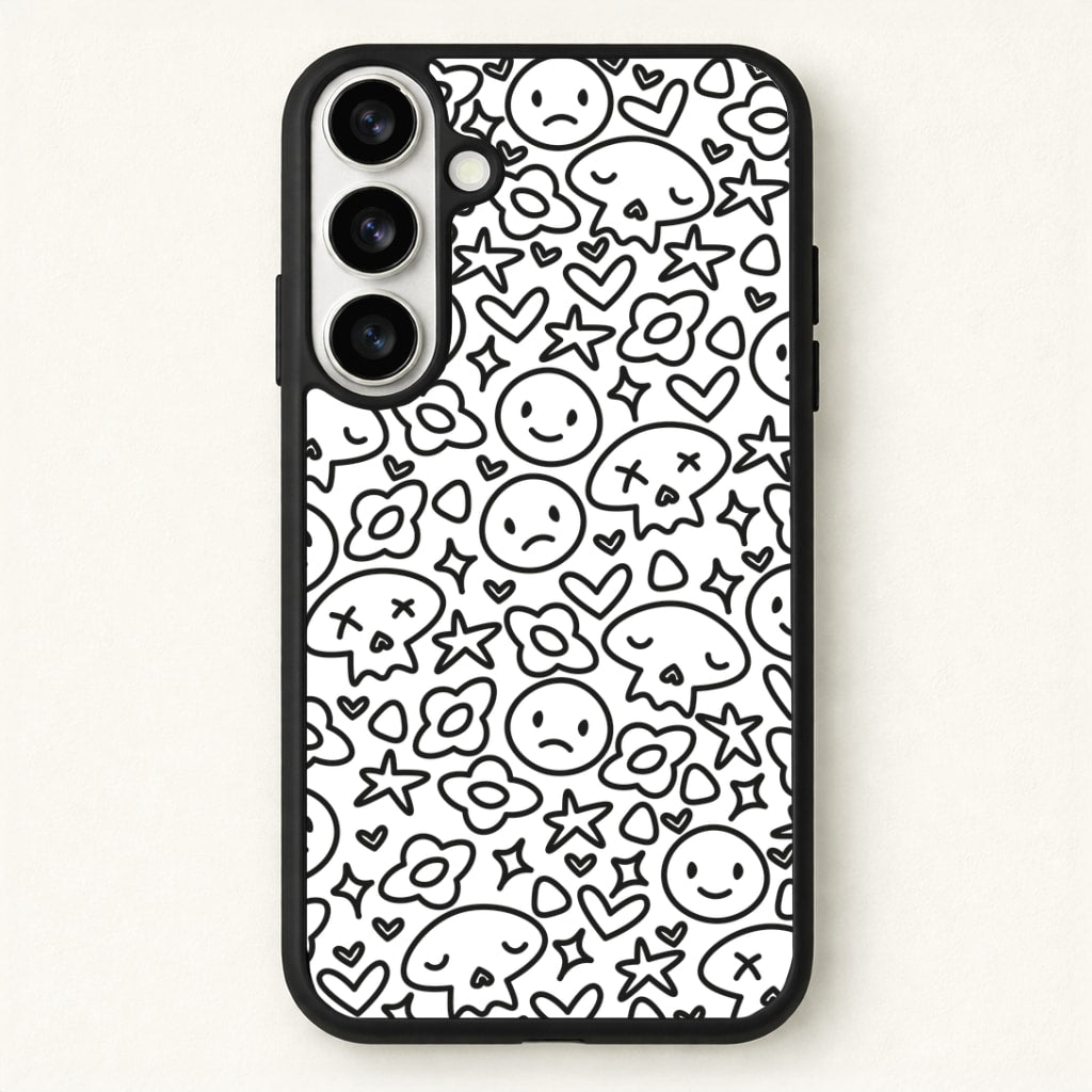 White Skulls - Skate Aesthetic Phone Case for Galaxy S26 Plus