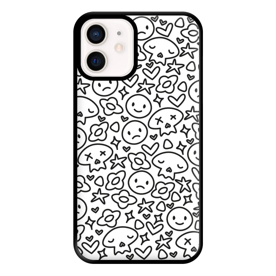 White Skulls - Skate Aesthetic  Phone Case for iPhone 13 Mini