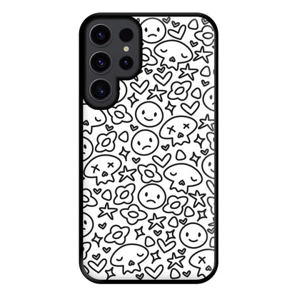 White Skulls - Skate Aesthetic  Phone Case for Galaxy S23 Ultra