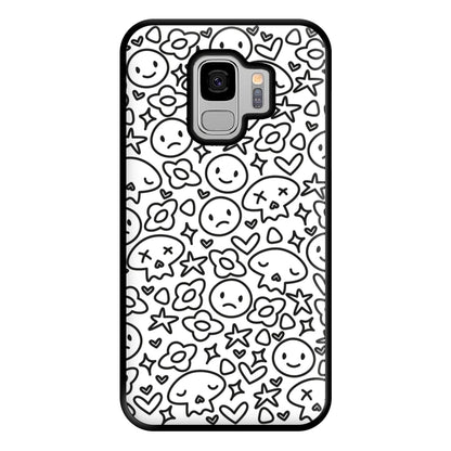 White Skulls - Skate Aesthetic  Phone Case for Galaxy S9 Plus