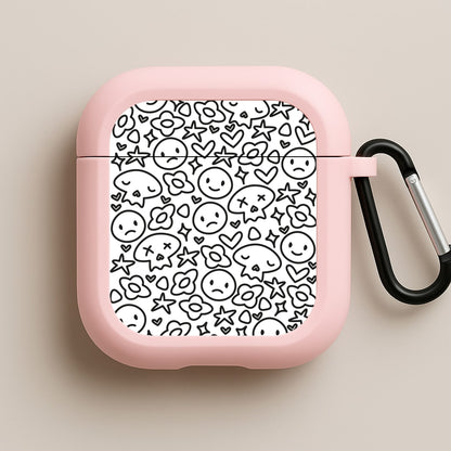 White Skulls - Skate Aesthetic  Pink AirPods Case