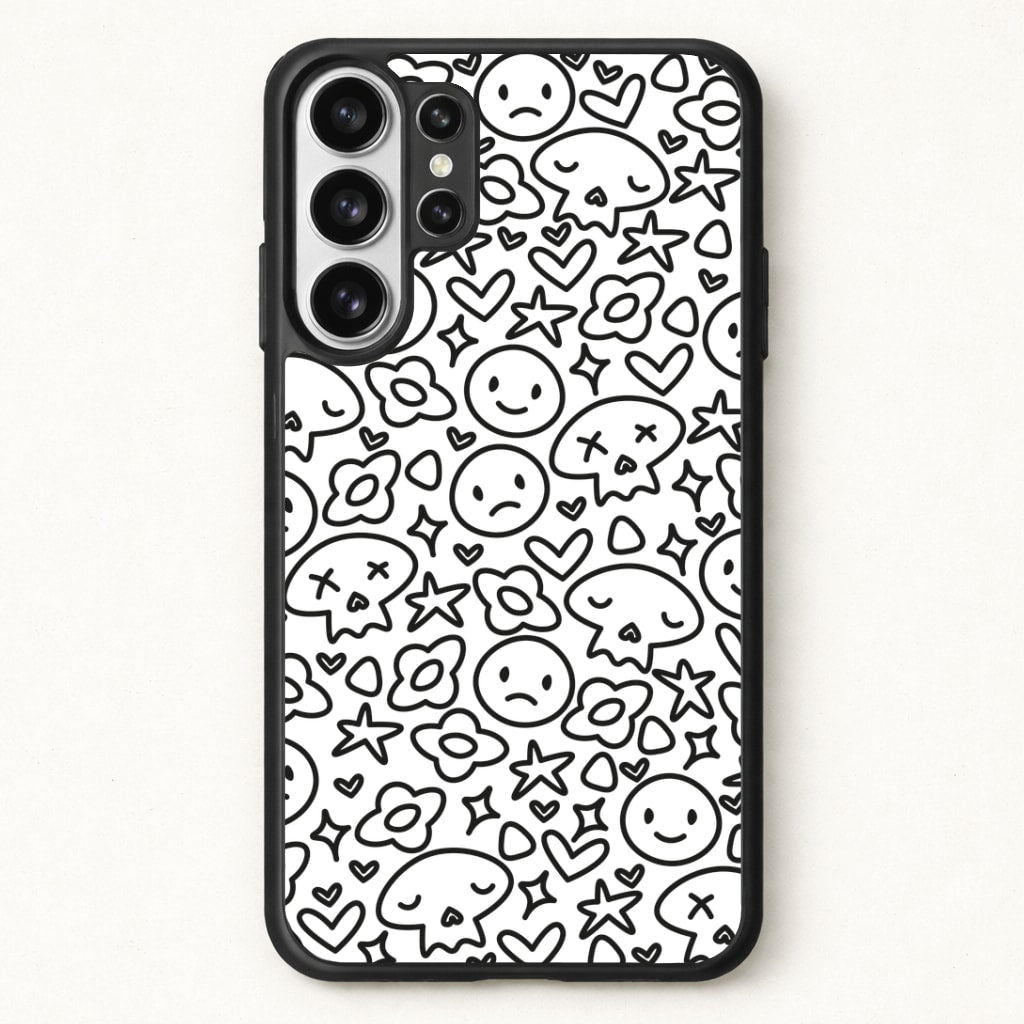White Skulls - Skate Aesthetic Phone Case for Galaxy S26 Ultra