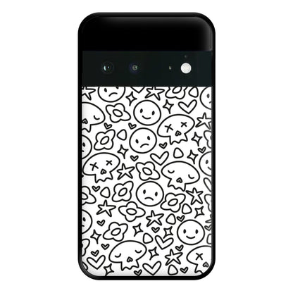 White Skulls - Skate Aesthetic  Phone Case for Google Pixel 6a