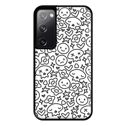 White Skulls - Skate Aesthetic  Phone Case for Galaxy S20