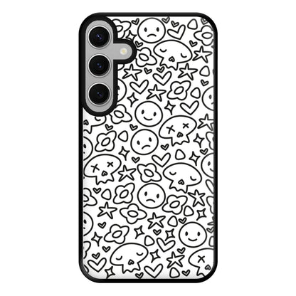 White Skulls - Skate Aesthetic  Phone Case for Galaxy S24FE