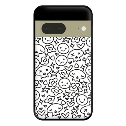 White Skulls - Skate Aesthetic  Phone Case for Google Pixel 7a