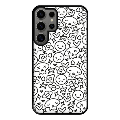 White Skulls - Skate Aesthetic  Phone Case for Galaxy S24 Ultra