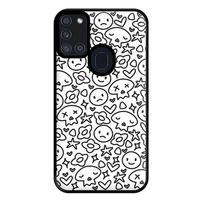 White Skulls - Skate Aesthetic  Phone Case for Galaxy A21s