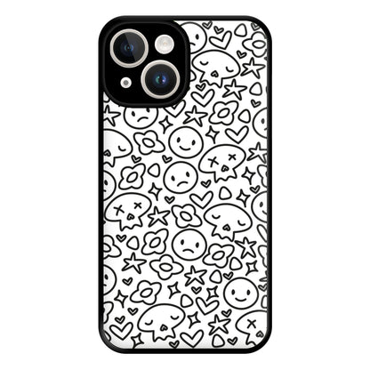 White Skulls - Skate Aesthetic  Phone Case for iPhone 14