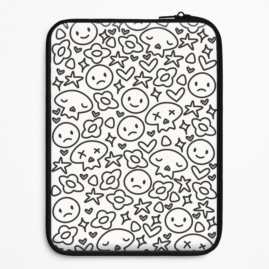 White Skulls - Skate Aesthetic  Laptop Sleeve