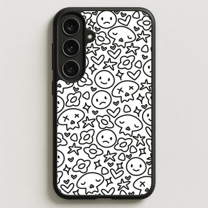 White Skulls - Skate Aesthetic Phone Case for Galaxy S25FE