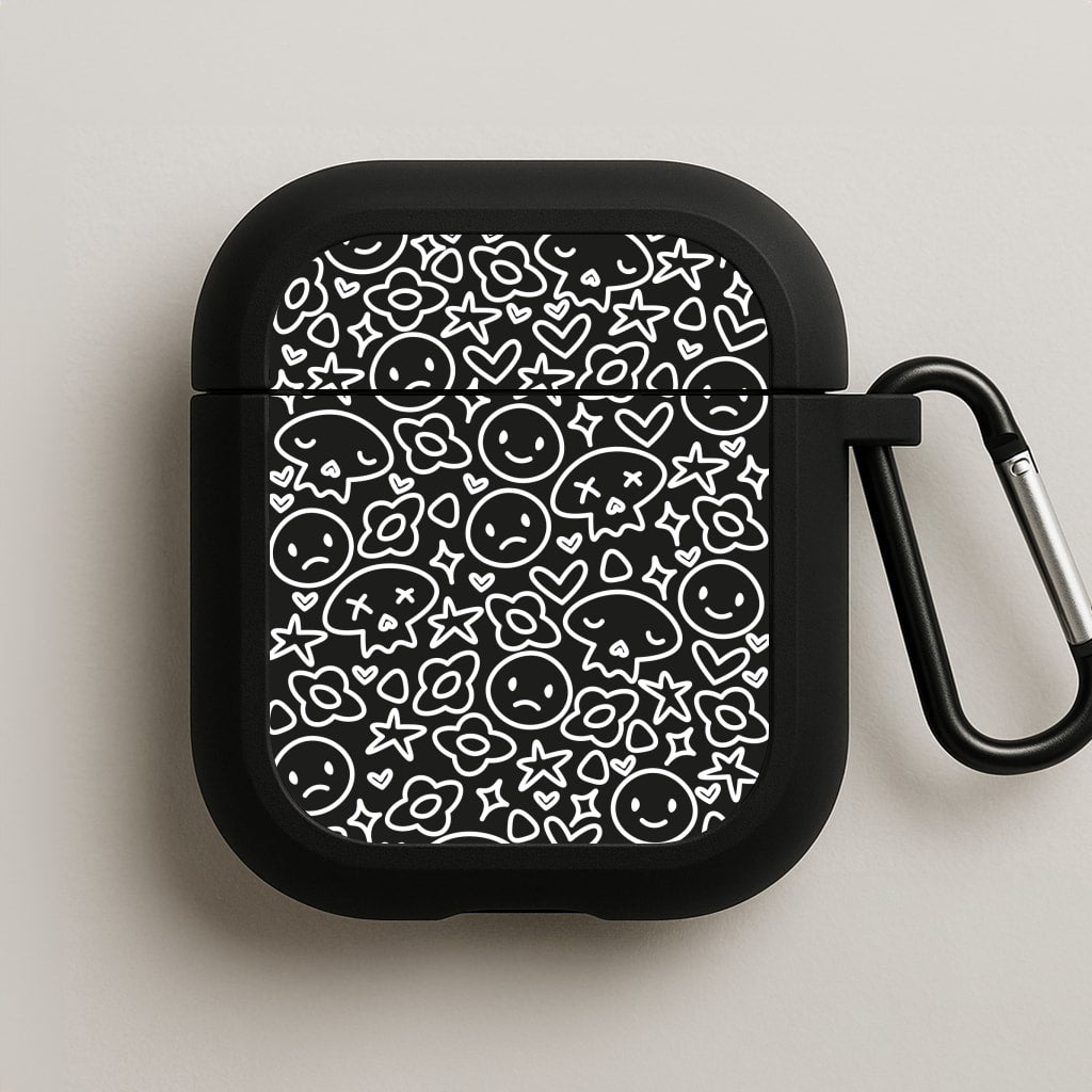 Black Skulls - Skate Aesthetic  AirPods Case