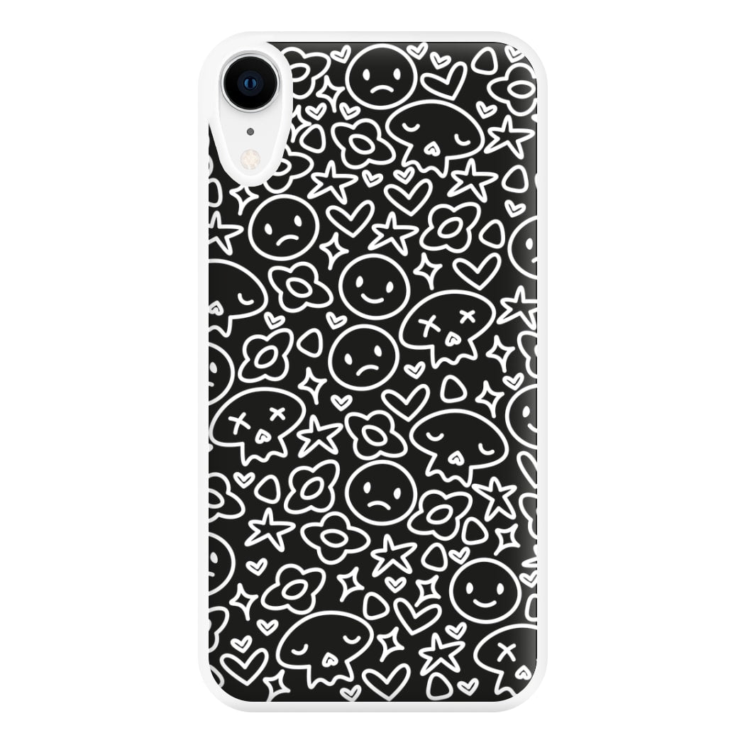 Black Skulls - Skate Aesthetic  Phone Case for iPhone XR