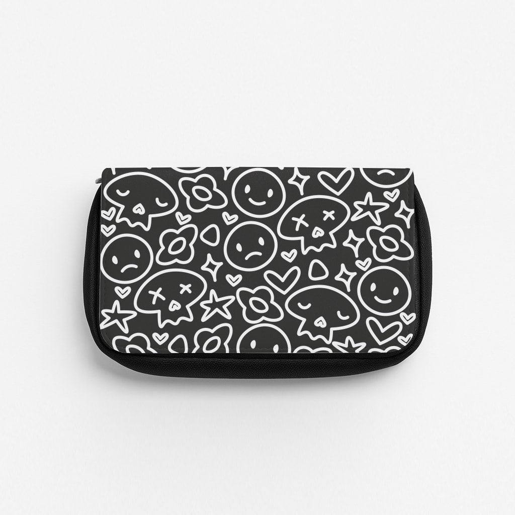 Black Skulls - Skate Aesthetic  Pencil Case