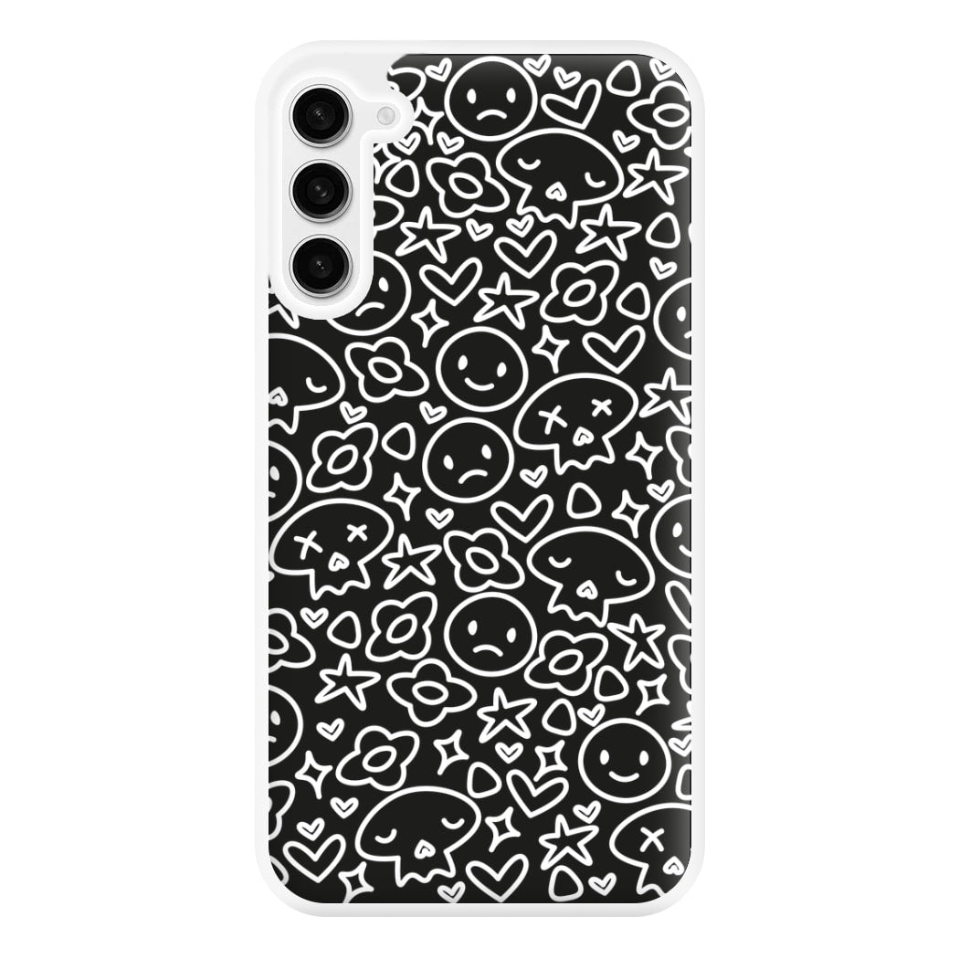 Black Skulls - Skate Aesthetic  Phone Case for Galaxy S23FE