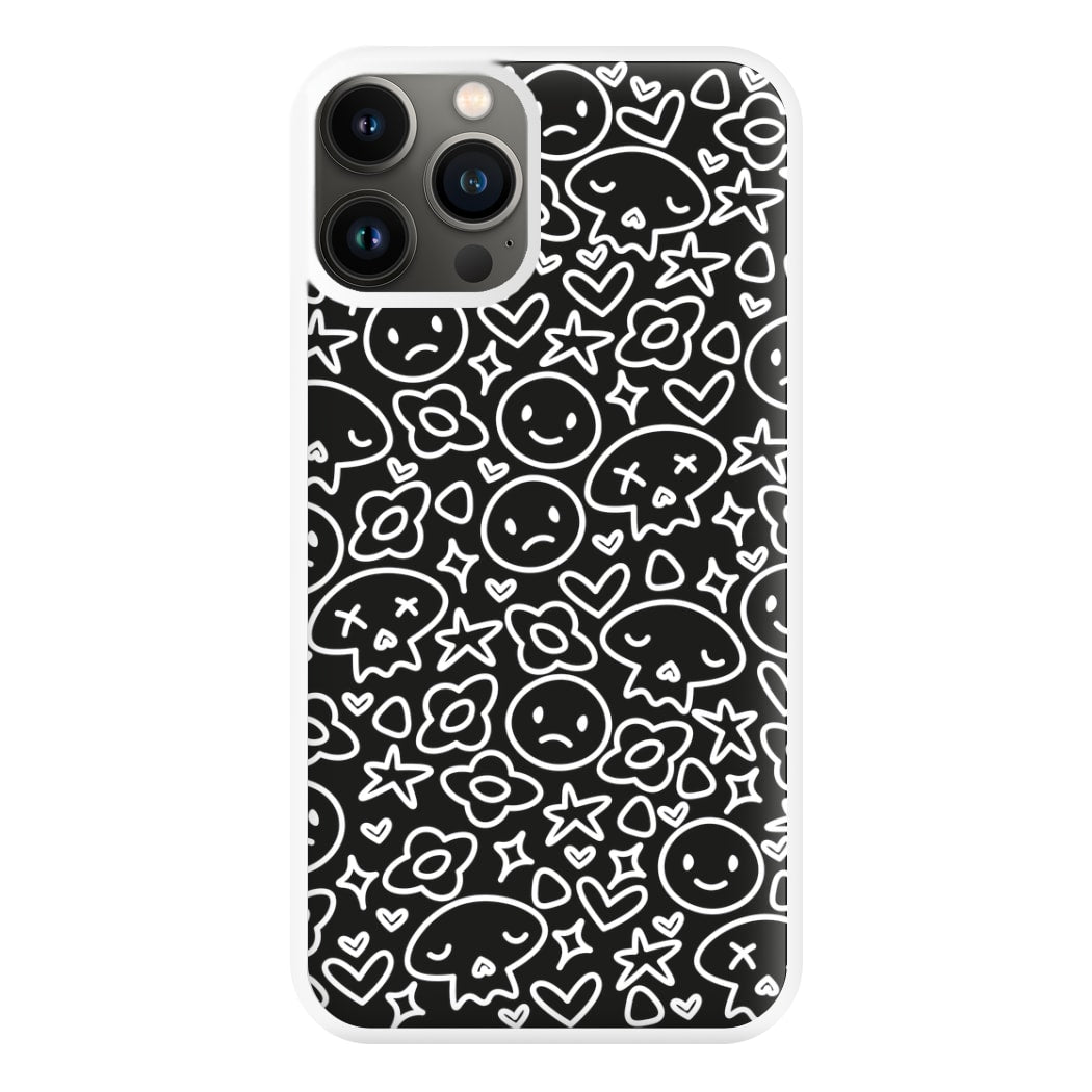 Black Skulls - Skate Aesthetic  Phone Case for iPhone 13 Pro Max