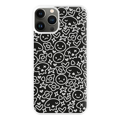 Black Skulls - Skate Aesthetic  Phone Case for iPhone 13 Pro Max