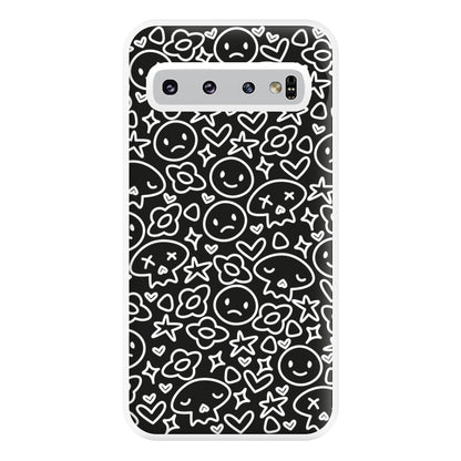 Black Skulls - Skate Aesthetic  Phone Case for Galaxy S10 Plus