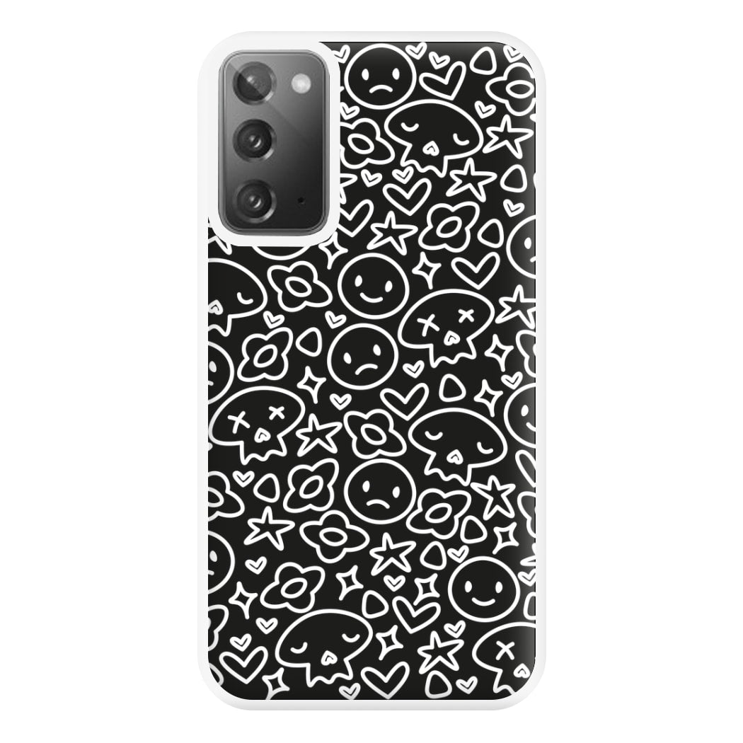 Black Skulls - Skate Aesthetic  Phone Case for Galaxy Note 20 Ultra