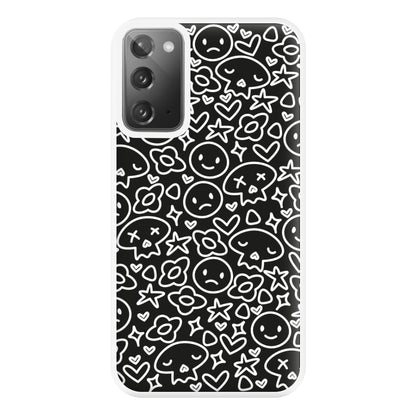 Black Skulls - Skate Aesthetic  Phone Case for Galaxy Note 20 Ultra